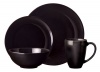 Gibson Simpliss 16-Piece Stoneware Dinnerware Set, Black