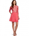 erin Erin Fetherston Women's Lace Twofer Dress, Rosebud, 0