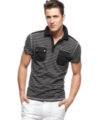 Read between the lines. Subtle style comes in the form of this updated polo shirt from INC International Concepts.