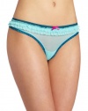 Calvin Klein Women's Ruffle My Feathers Thong, Water's Edge, Medium