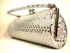 HANDBAG Tube Metallic White Dot - WiseGloves EVENING BAG TOTE PURSE CLUTCH DRESS HANDBAG