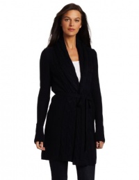 AK Anne Klein Women's Longsleeve Belted Cable Flyaway Cardigan