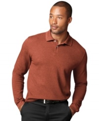 Extend your prepped-up style with this handsome long-sleeved polo shirt from Van Heusen.