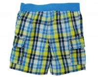 First Impressions Plaid Cargo Shorts Heritage Blue 6-9 Months