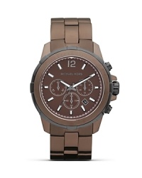 Tap into this season's tonal watch trend with this espresso-hued timepiece from MICHAEL Michael Kors. If it's colorway is ahead of the curve, it's chronograph movement ensures pace-perfecting performance.