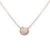 Sterling Silver Rose Plated Clear Swarovski Elements Crystal Necklace, 16.75+2