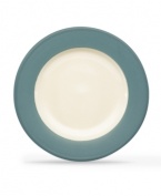 Make everyday meals a little more fun with Colorwave dinnerware from Noritake. Mix and match the turquoise-rimmed salad plates with coupe and square pieces for a tabletop that's endlessly stylish.