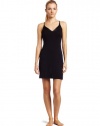 Calvin Klein Womens Essentials With Satin Sleep V-neck Convertible Sleep Chemise, Black, Small