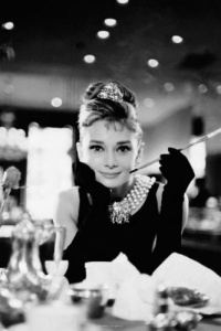 Audrey Hepburn Movie (Breakfast at Tiffany's, With Cigarette) Poster Print - 24x36