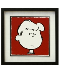 A rare sighting of Schroeder without his toy piano, this comic art print is a must for Peanuts fans. Featuring an ivory mat and black wooden frame.