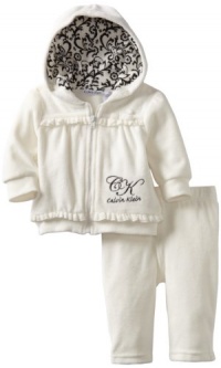 Calvin Klein Baby-girls Newborn Hooded 2 Piece Pant Set, Assorted, 0-3 Months