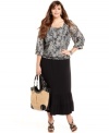 Land the chic comfort of Style&co.'s plus size maxi skirt, punctuated by a ruffled hem.