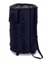 Honey-Can-Do HMP-01454 Deluxe Nylon Pop Up Clothing Hamper on Wheels Black 27 inches x 19 inches