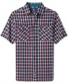 Worn solo or under your favorite sweater, this plaid shirt by Rocawear will adds a modern preppy edge to your style.