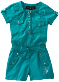 Baby Phat - Kids Girls 2-6X Short Sleeve Military Romper, Green, 5/6