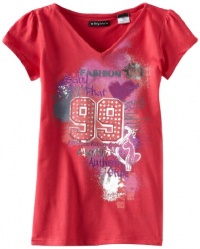 Baby Phat - Kids Girls 7-16 Printed Tee, Pink, Large