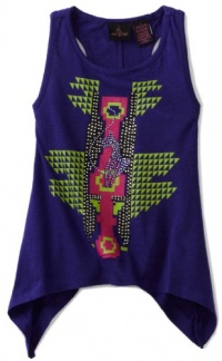 Baby Phat - Kids Girls 7-16 Sharkbite Tank Top, Purple, Large