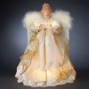 Kurt Adler 10-Light 16-1/2-Inch Ivory and Gold Angel Treetop