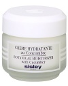 Moisturizer With Cucumber. Light-textured botanical hydrating facial cream with cucumber, perfect for everyday use. Tones, refreshes, softens and soothes normal/dry/sensitive skin while diminishing the appearance of fine lines. Skin looks radiant and feels revitalized. Imported from France. 1.5 oz. 