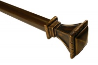 BCL Drapery Hardware 125SQ28 28-Inch to 48-Inch Trumpeted Square Curtain Rod, Antique Gold