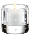 With etched polka dots in clear crystal, the Larabee Dot votive candle holder epitomizes the modern elegance and irresistible whimsy of kate spade new york.