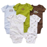 Carter's Blue, Brown, & Green 5-pk. Bodysuit LIME/MULTI Newborn