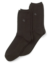 Lauren Ralph Lauren Cable Panel Trouser Socks - Two Pack