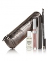 Instantly enhance your favorite features with Chantecaille's glamourous Le Must Have set. The metallic faux croc bag includes: Full sizes of the best selling Faux Cils Mascara, Hematite Gel Liner Pencil, Lucky Brilliant Gloss along with a deluxe sample of our Rose Eye Makeup Remover. 