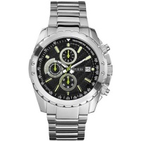 Guess Men's W19009G1 Silver Stainless-Steel Quartz Watch with Black Dial