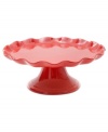 Sweet spot. Bring even more fun to dessert with the blazing red glaze and ruffled edge of Marcela's cake stand for Prima Design.