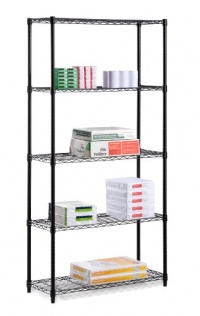 Honey-Can-Do SHF-01442 5-Tier Shelving Holds 200-Pounds per Shelf, 72-Inch, Black