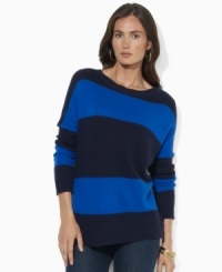 Lauren Jeans Co.'s soft knit sweater is crafted with a chic ballet neckline for feminine allure. (Clearance)