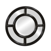 Howard Elliott Collection 60171 Grisham Round Mirror, 16-Inch, Black