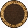 Safavieh Courtyard Collection CY2727-3409 Chocolate and Natural Indoor/ Outdoor Round Area Rug, 5-Feet 3-Inch Round