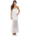 Jump Juniors Sequin Mesh Gown, White/Silver, 9/10