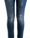 (JG1344-Dirty_Wash-1) Dollhouse Juniors Belted Rocker Skinny Jeans in Dirty_Wash Size: 1