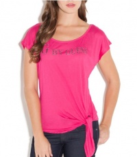 G by GUESS Marlon Side Tie Top, ELECTRIC ROSE (MEDIUM)