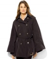 Constructed with a chic, cinchable waist and epaulets at the shoulders, Lauren Ralph Lauren's sophisticated taffeta poncho provides enduringly stylish shelter from the rain. (Clearance)