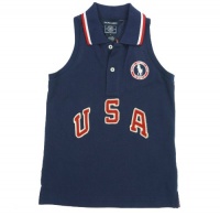 Ralph Lauren Girl's 2012 Olympic Team USA Sleeveless Shirt Navy M