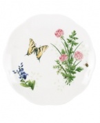 Fresh from the garden, the Butterfly Meadow Herbs accent plates from Lenox feature sturdy porcelain with flowering herbs and a delicately scalloped edge.