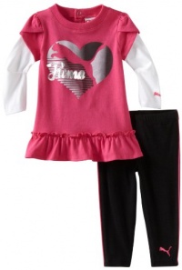 Puma - Kids Baby-Girls Newborn Promo Legging Set, Beetroot, 3-6 Months