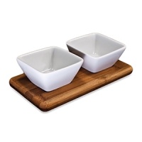 Beautiful porcelain and bamboo serveware collection from BIA Cordon Bleu. Serve sauces and dips from these sets of mini dishes.