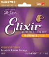 Elixir Strings Acoustic Phosphor Bronze Strings NANOWEB Coating, 6-String, Custom Light