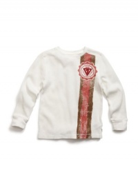 GUESS Kids Boys Little Boy Long-Sleeve Thermal Tee with , OFF WHITE (3T)