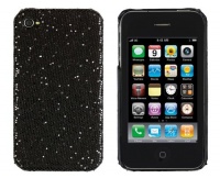 Hard Sparkles Case for Apple iPhone 4, 4S (AT&T, Verizon, Sprint) - Black