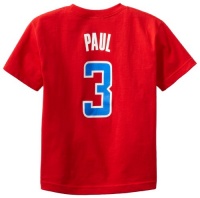 NBA Los Angeles Clippers Chris Paul #3 Youth 8-20 Short Sleeve Name & Nubmer Tee, Red