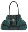 G by GUESS Bessie Snake-Print Trap Tote