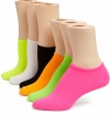 Hue Womens Socks (Micro Liner 6 Pair Pack), Neon Asst, 9-11