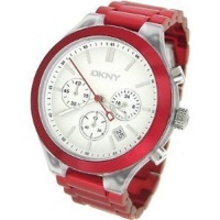 DKNY Women's NY8266 Pink Plastic Quartz Watch with Silver Dial