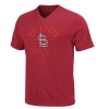 MLB Mens St. Louis Cardinals Game Day Weathered Athletic Red Pepper Heather Short Sleeve V-Neck Tee By Majestic